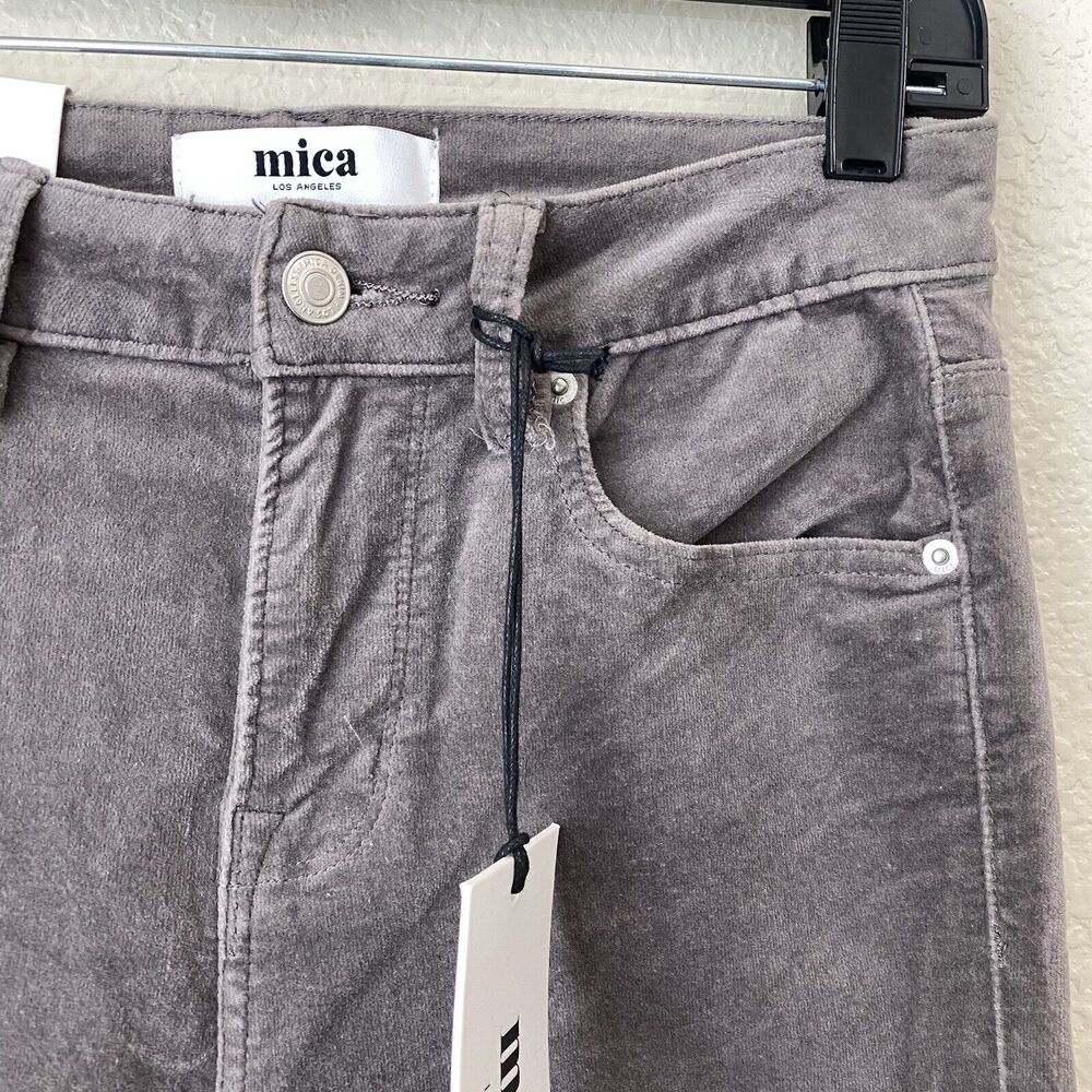 Mica Los Angeles Jeans Womens Size 27 Highrise Velvet Flare Brown Wide Leg New - Picture 4 of 9